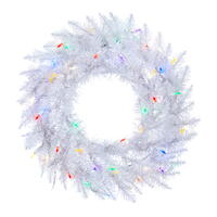 Vickerman Artificial Sparkle White Spruce Wreath