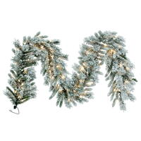 Vickerman Artificial Flocked Snow Ridge Garland