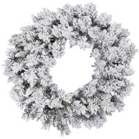 Vickerman Artificial Flocked Snow Ridge Wreath