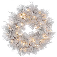 Vickerman Flocked Alberta Artificial Wreath
