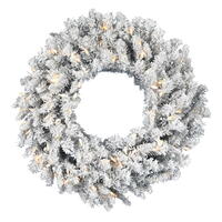 Vickerman Artificial Frosted Silver Wreath Wreath