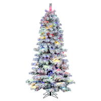 Vickerman Flocked Slim Alaskan Artificial Christmas Tree