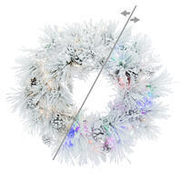 Vickerman Flocked Mountain Pine Artificial Wreath