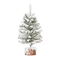 Vickerman Flocked Mini Pine Tabletop Artificial Christmas Tree