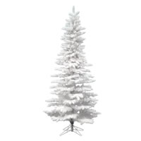 Vickerman Flocked White Spruce Slim Artificial Christmas Tree