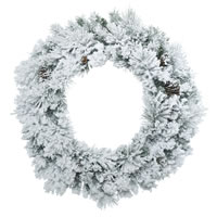 Vickerman Artificial Flocked Ashton Wreath
