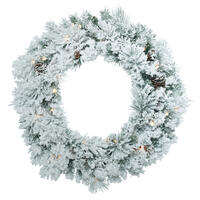 Vickerman Artificial Flocked Ashton Wreath