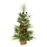 Vickerman Larkspur Pine Artificial Christmas Tree with Burlap Base