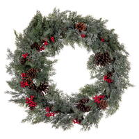 Vickerman Artificial Green Cypress Cone Berry Wreath