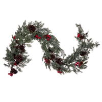 Vickerman Artificial Green Cypress Cone Berry Garland