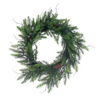 24" Green Green Cedar Pinecone Wreath