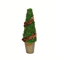 Vickerman Artificial Cone Shape Potted Cedar Tree Pinecone Accents