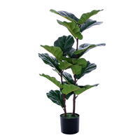 Vickerman Artificial Potted Green Fiddle Leaf Tree