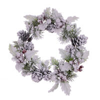 12" Frstd Berry/Pinecone/Pine Wreath