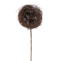 Vickerman 10"H Artificial Bird's Nest on Stem