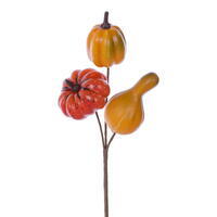 12" Yellow/Orange Pumpkin/Gourd Pck 4/Bg