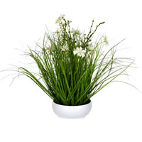 Vickerman Artificial Cream Potted Artificial Cosmos and Grass