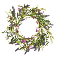 24" Purple Lilac Wild Flower Wreath