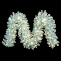 Vickerman White Iridescent Artificial Garland.