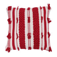 Vickerman Red and White Stripe Cotton Pillow