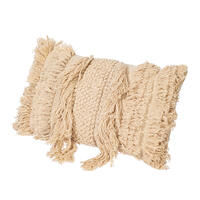 Vickerman Beige Fringe Cotton Pillow