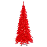 Vickerman Red Fir Slim Artificial Christmas Tree