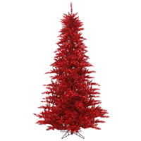 Vickerman Red Tinsel Fir Artificial Christmas Tree