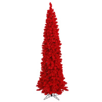 Vickerman Flocked Red Pencil Fir Artificial Christmas Tree