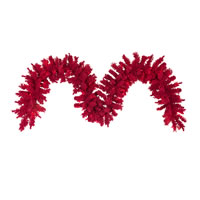Vickerman Flocked Red Artificial Christmas Garland