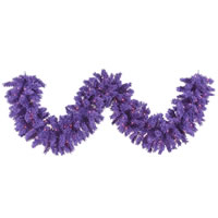 Vickerman Flocked Purple Artificial Christmas Garland