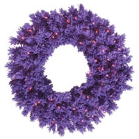 Vickerman Flocked Purple Artificial Christmas Wreath