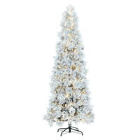 Vickerman Flocked Atka Pine Artificial Christmas Tree 3MM Warm White
