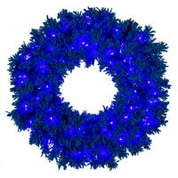 Vickerman Flocked Turquoise Fir Artificial Wreath