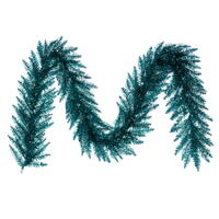 Vickerman 9' x 14" Aqua Tinsel Artificial Garland