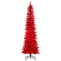 Vickerman Red Pencil Artificial Unlit Christmas Tree