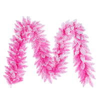 Vickerman 9' x 12" Flocked Pink Pencil Fir Artificial Garland