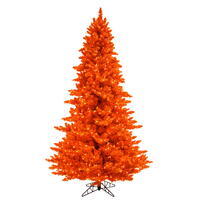 Vickerman Artificial Flocked Orange Fir Christmas Tree