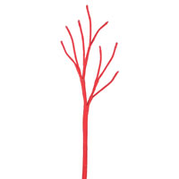 17" Red Yarn Spray 12/Bag