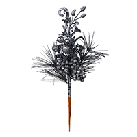 Vickerman 10" Berry Glitter Leaf Artificial Christmas Pick