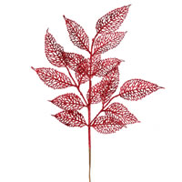 Vickerman 27" Glitter Bay Leaf Lace Aritificial Christmas Spray
