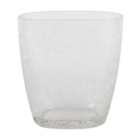 8.6" Clear Crackle Glass Oval Vase