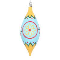 Vickerman Light Blue Hand-Painted Ornament
