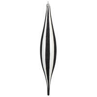 13" White/Black Glitter Lines Ovl 2/Bag 