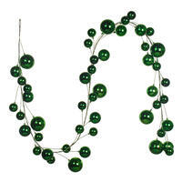 10' Green Shiny Branch Ball Garland 2-4"