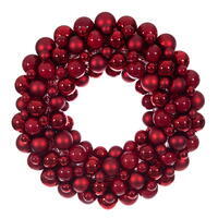 28" Matte Shiny Pearl Ball Wreath UV