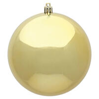 6" Gold Shiny Ball UV Drilled 4/Bag