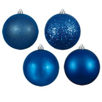 Vickerman 6" 4-Finish Ball Ornament Assorted Set