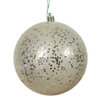 8" Champagne Sequin Ball Drilled Cap