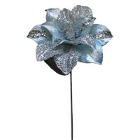 Vickerman 31" Glitter Velvet Sheer Magnolia Aritificial Christmas Pick