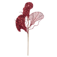 Vickerman Fiddle Leaf Glitter Aritificial Christmas Spray